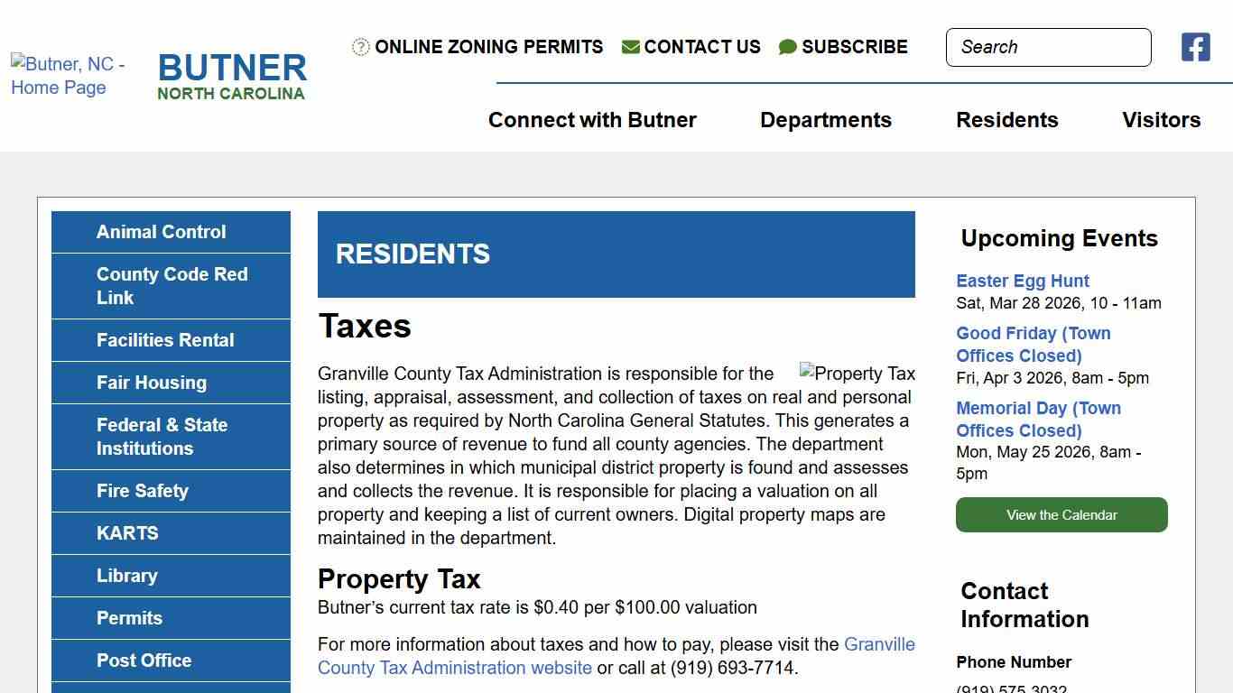 Taxes Butner NC