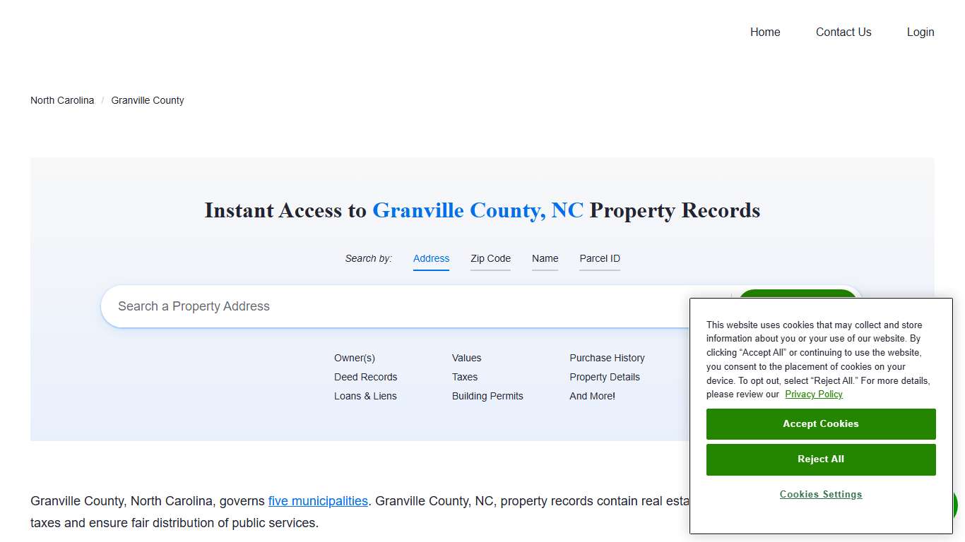Granville County Property Records Owners, Deeds, Permits